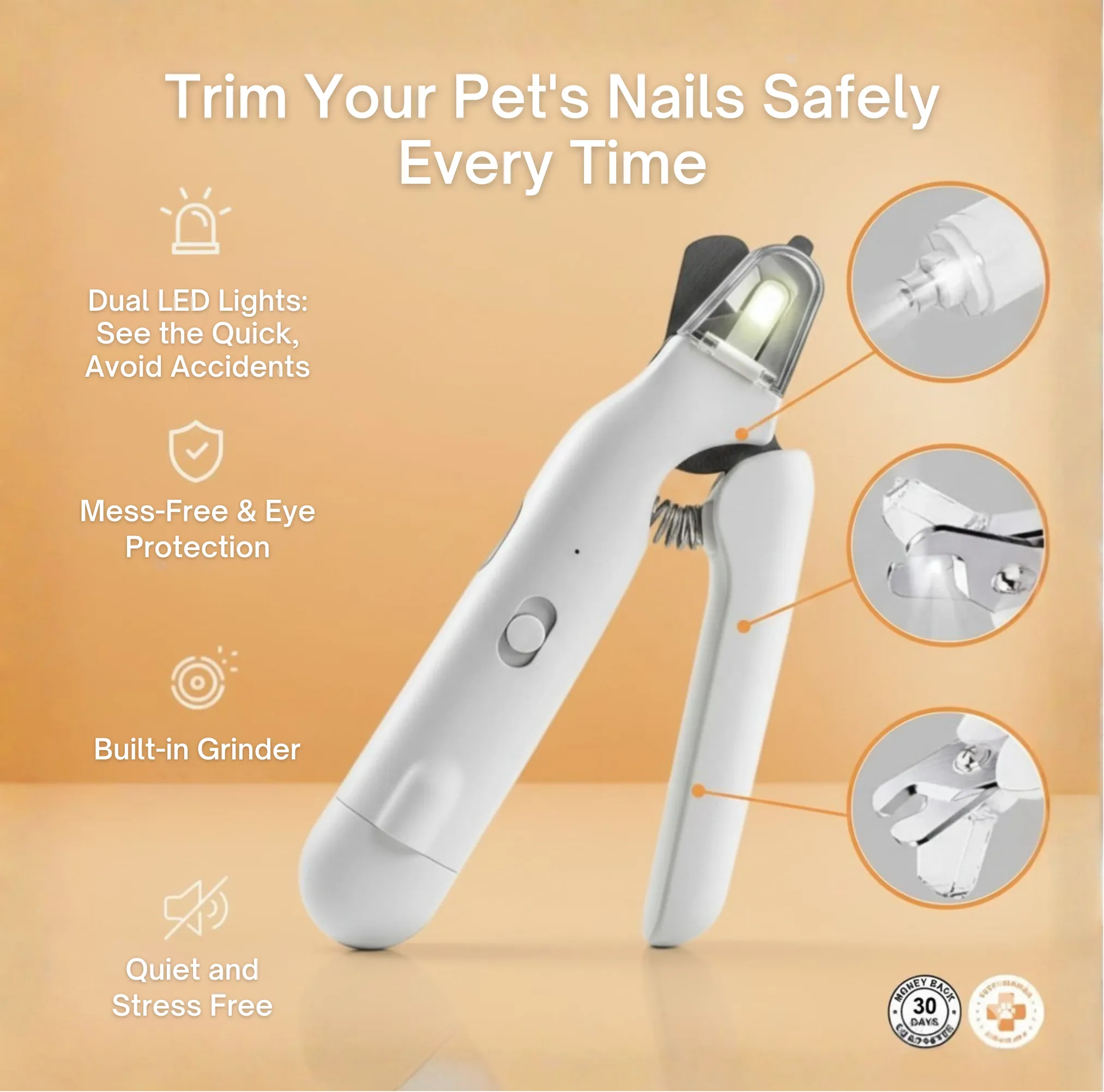 Safe-Stop Pet Nail Clippers